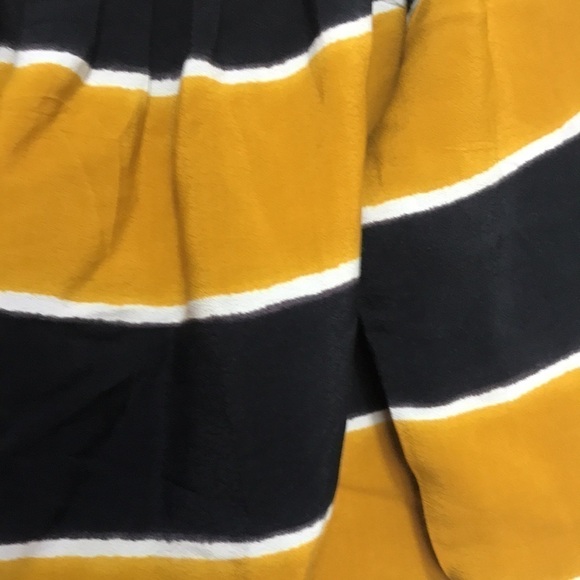 𝅺ZARA Basic striped off the shoulder shirt yellow blue sz Medium - Picture 5 of 10